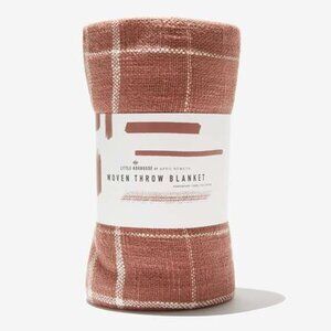 Little Korboose Woven Throw Blanket in Rust NWT